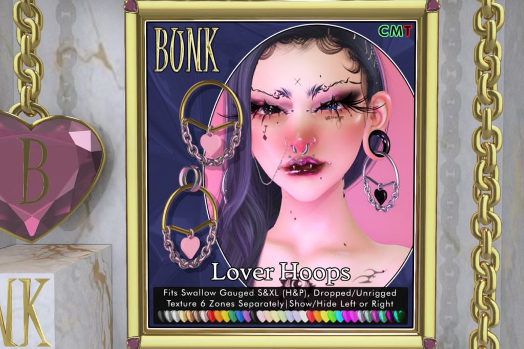 Lover Hoops - Swallow Dropped Ears/Swallow Gauged S &amp; XL Ears/Unrigged, L$499