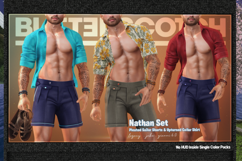 Nathan Set - Gianni/Jake/Legacy	&lt;a href=&quot;http://maps.secondlife.com/secondlife/BUTTERSCOTCH/132/132/24&quot; target=&quot;_blank&quot;&gt;Teleport&lt;/a&gt;