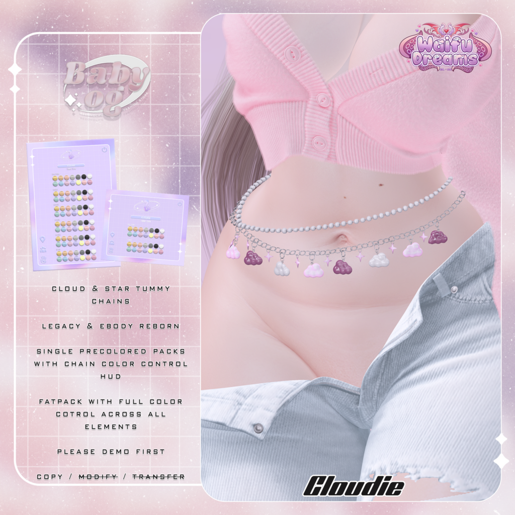 Cloud &amp; Star Tummy Chains - Legacy/Reborn