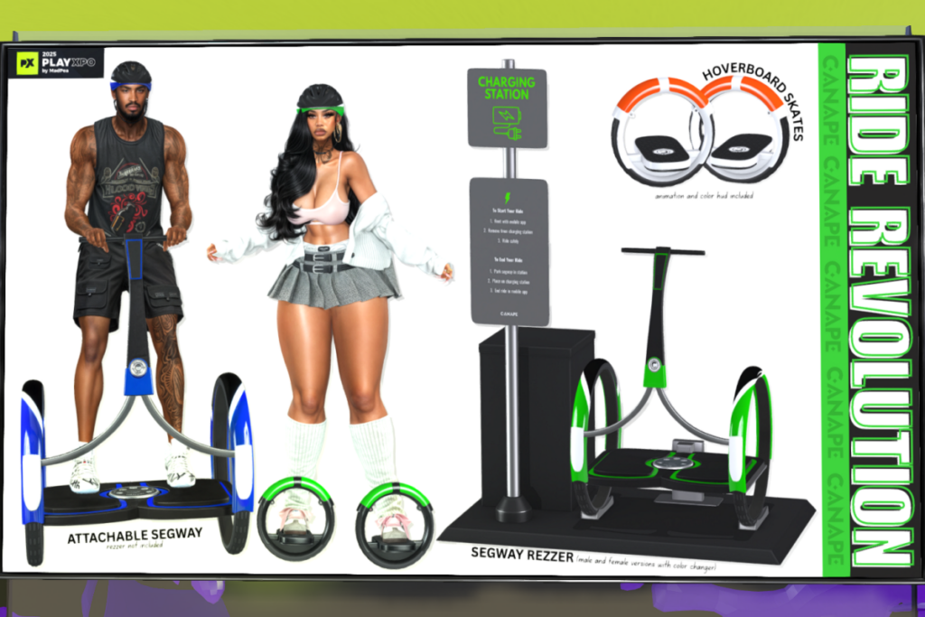 Ride Revolution, L$399-L$499 each/L$750-L$899 each FP