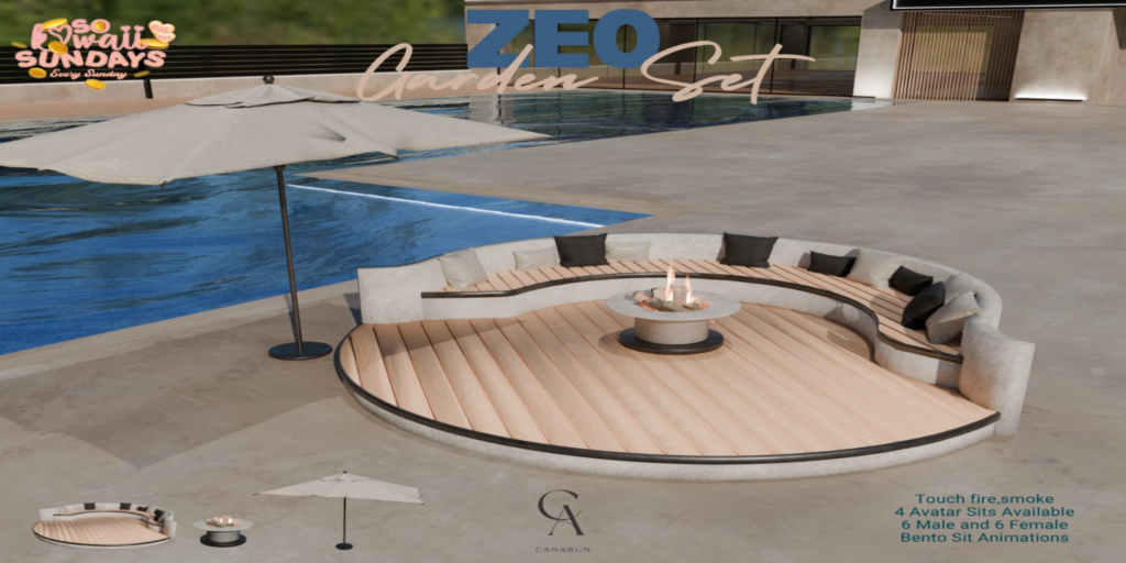 Zeo Garden Set 	&lt;a href=&quot;http://maps.secondlife.com/secondlife/Canarun/244/131/24&quot;&gt;Teleport&lt;/a&gt;