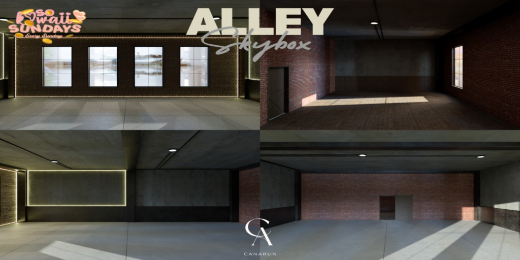 Alley Skybox	&lt;a href=&quot;http://maps.secondlife.com/secondlife/Canarun/242/130/24&quot;&gt;Teleport&lt;/a&gt;