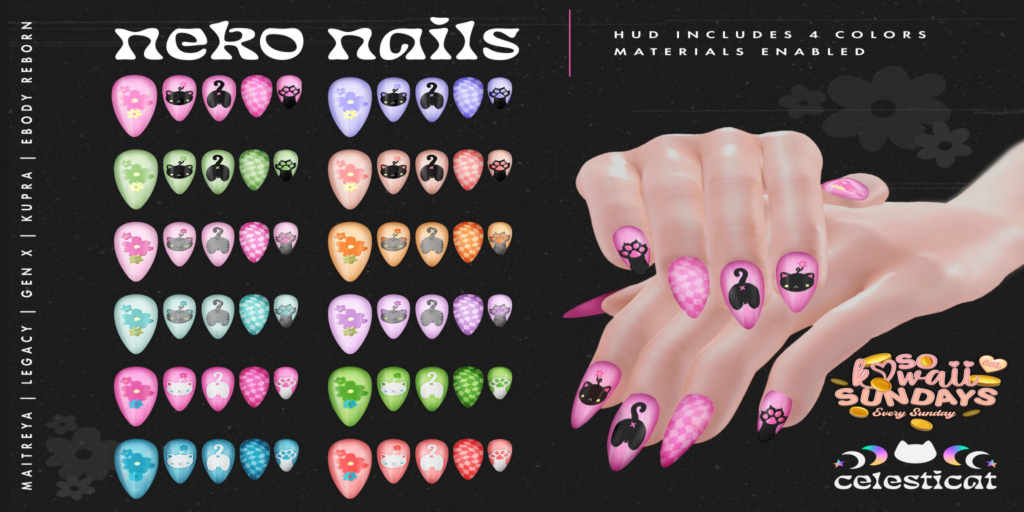 Neko Mesh Nails - GenX/Inithium/Legacy/Maitreya/Reborn	&lt;a href=&quot;http://maps.secondlife.com/secondlife/Oni/161/94/3&quot;&gt;Teleport&lt;/a&gt;