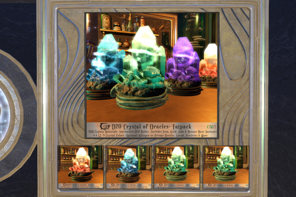 D20 Crystal of Oracles, L$299 each/L$349 FP
