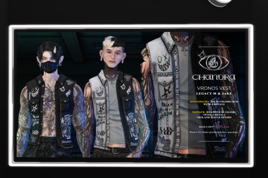 Vronos Vest - Jake/Legacy, L$250 each/L$1500 FP