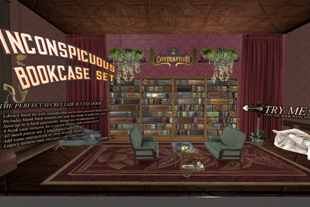 Inconspicuous Bookcase Set, L$800