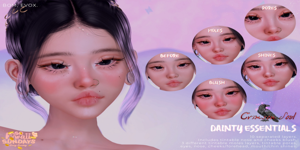 Dainty Essentials Cosmetics - EvoX	&lt;a href=&quot;http://maps.secondlife.com/secondlife/Dark%20Dreams/133/119/26&quot;&gt;Teleport&lt;/a&gt;