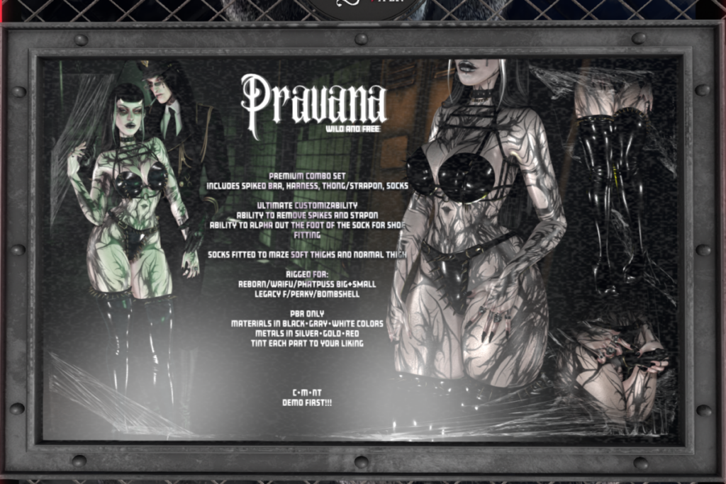 Pravana Outfit - Legacy/Reborn/+mods, L$400-L$450 each/L$950 FP