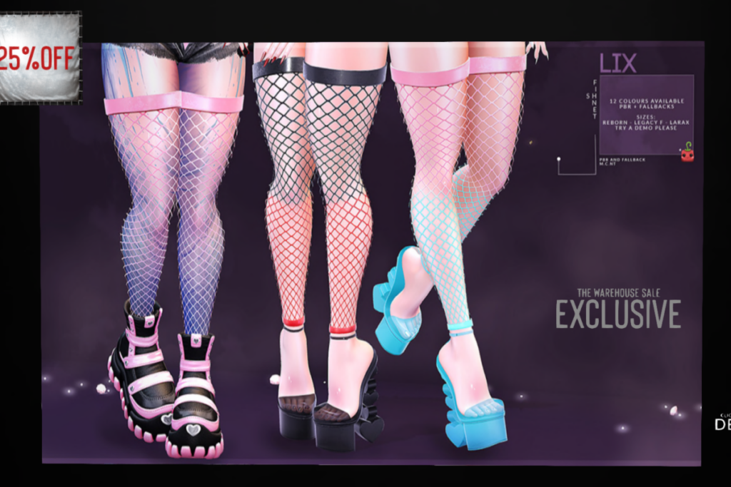 Lix Fishnets - Legacy/MaitreyaX/Reborn, L$249 each/L$1666 FP
