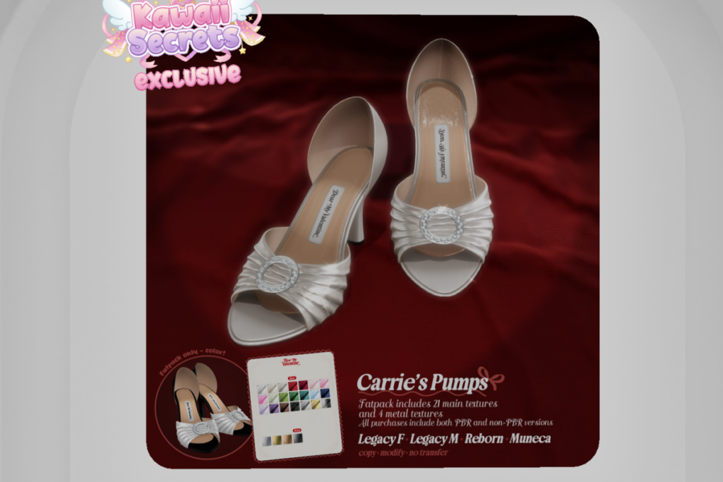 Carrie&#039;s Pumps - Legacy F+M/Reborn/Yentements, L$199 each/L$450 FP