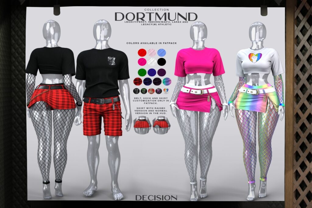 Dortumund Outfit - Legacy M+F/MaitreyaX/Reborn/+mods, L$200 each/L$700 each FP/L$2800 MP