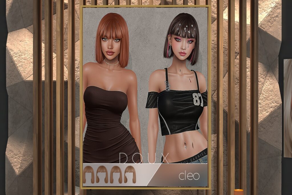 Cleo Hairstyle, L$400 Basic Pack/L$125 Deluxe HUD/L$525 FP