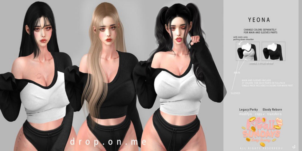 Yeona Outfit - Legacy/Reborn/+mods	&lt;a href=&quot;http://maps.secondlife.com/secondlife/The%20Sign%20III/214/32/22&quot;&gt;Teleport&lt;/a&gt;