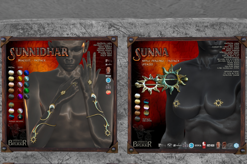 Sunnidhar Bracelet - See Ad for Fits, L$490 | Sunna Nipple Piercings - See Ad for Fits, L$350