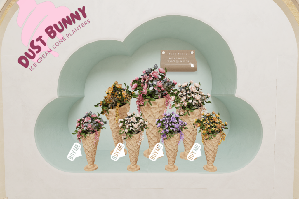 Ice Cream Cone Planters, L$247 each/L$425 FP