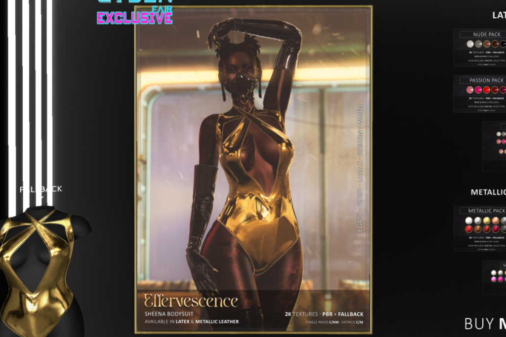 Sheena Bodysuit - Legacy/MaitreyaX/Reborn/+mods, L$449-L$599 each/L$1999 FP