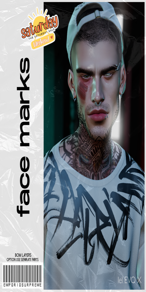 Face Marks - EvoX	&lt;a href=&quot;http://maps.secondlife.com/secondlife/Ember%20Island/120/9/3907&quot;&gt;Teleport&lt;/a&gt;