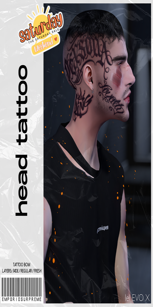Head Tattoo - EvoX	&lt;a href=&quot;http://maps.secondlife.com/secondlife/Ember%20Island/120/9/3907&quot;&gt;Teleport&lt;/a&gt;
