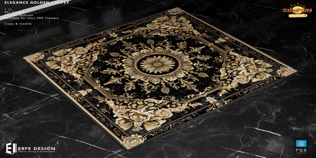 Elegance Golden Carpet	&lt;a href=&quot;http://maps.secondlife.com/secondlife/Corona/143/146/23&quot;&gt;Teleport&lt;/a&gt;