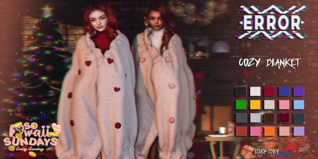 Cozy Blanket - Legacy/Reborn	&lt;a href=&quot;http://maps.secondlife.com/secondlife/Crystal%20Isle/111/128/61&quot;&gt;Teleport&lt;/a&gt;