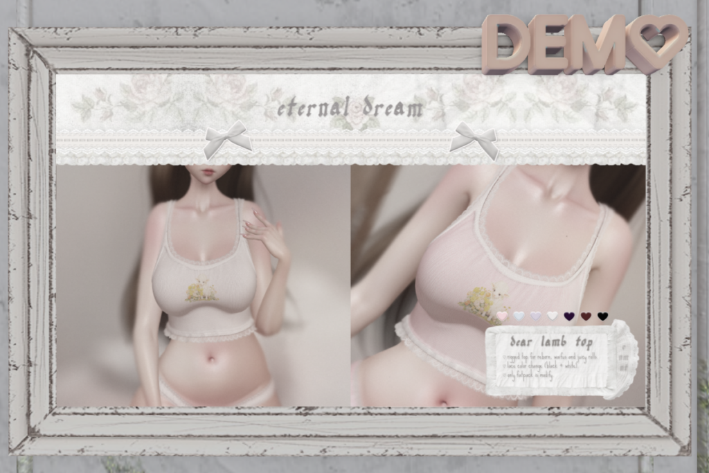 Dear Lamb Top - Reborn/+mods, L$299 each/L$1530 FP