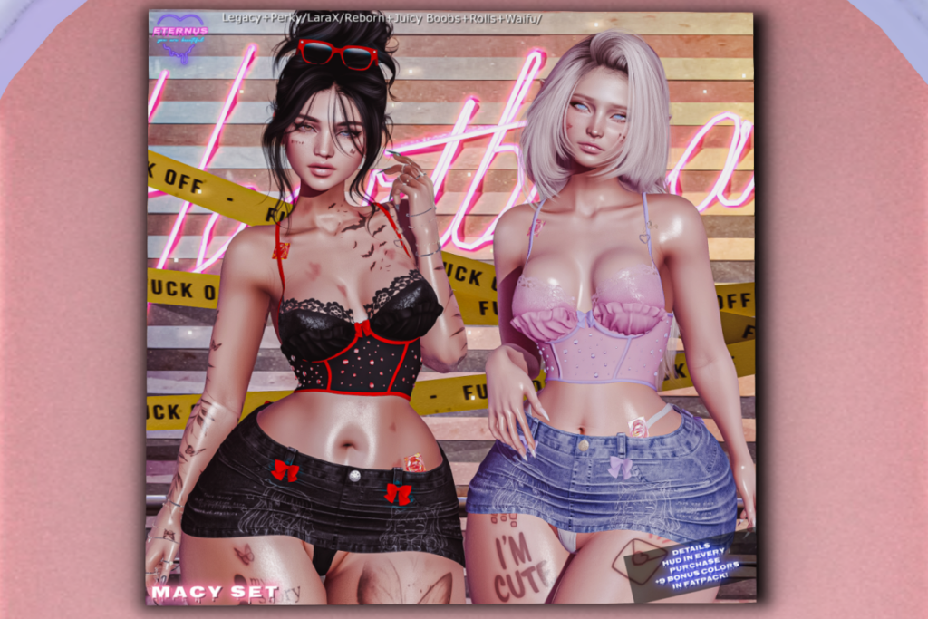 Macy Top and Skirt - Legacy/MaitreyaX/Reborn/+mods, L$249 each/L$1299 each FP/L$1899 MP