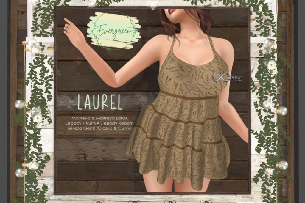 Laurel Dress - GenX/Inithium/Legacy/Maitreya/Reborn/+mods, L$189 each/L$999 FP