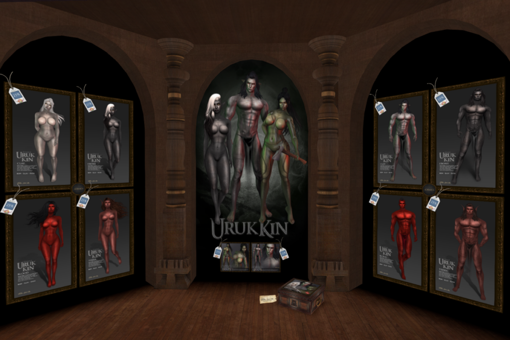 Uruk Kin Skin - BOM/EvoX/SLUV, L$743 each | Buavchas Female Shape - Fits Not Listed, L$285 | Uklayas Male Shape - Fits Not Listed, L$285