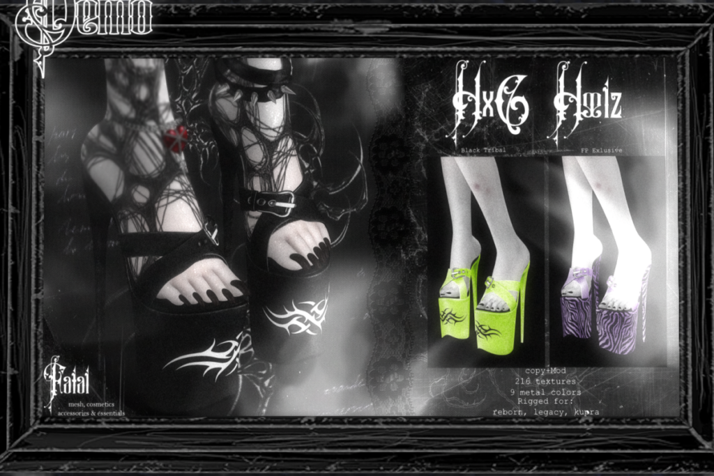 HxC Heelz - Inithium/Legacy/Reborn, L$400 each/L$900 FP