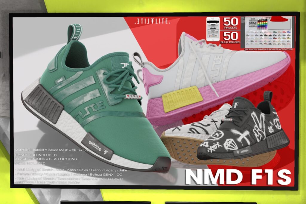 NMD F1S Sneakers - see ad for fits, L$349 each/L$1699 FP