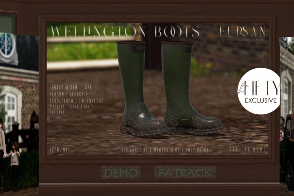 Wellington Boots - see ad for fits, L$366 each/L$866 FP