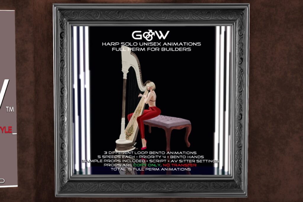 Harp Solo Animations &amp; Props, L$550