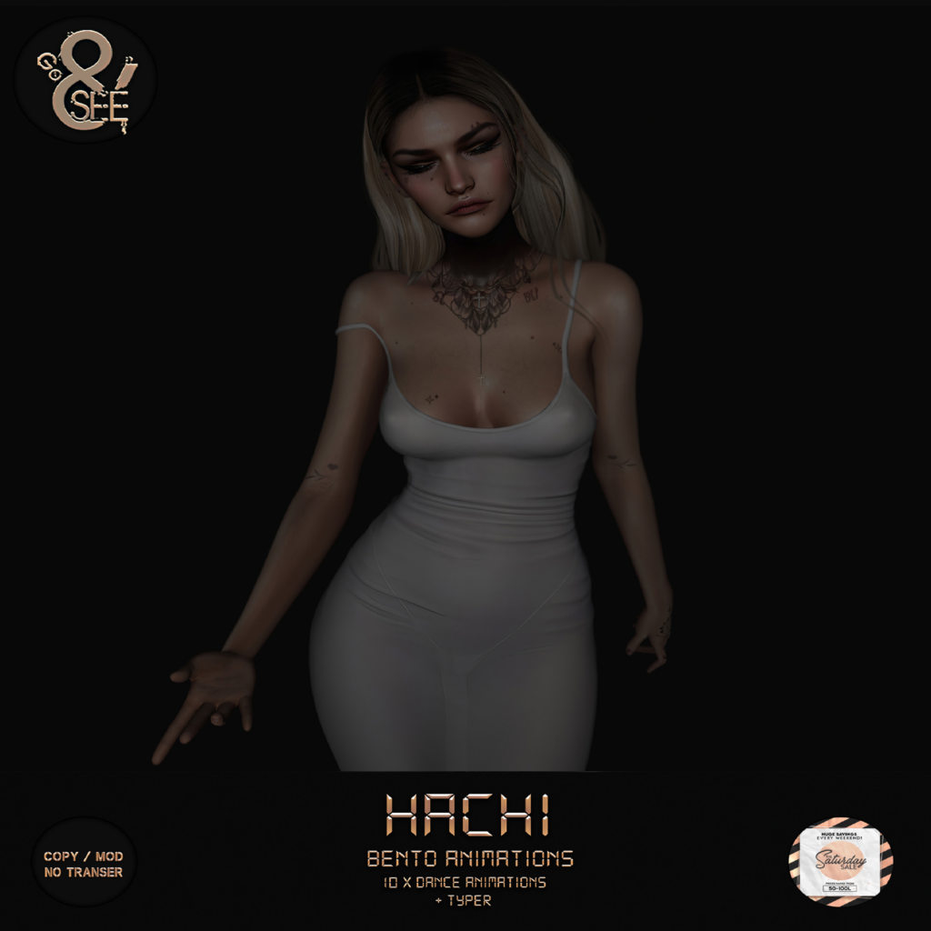 Hachi Dance Animations	&lt;a href=&quot;http://maps.secondlife.com/secondlife/Go%20And%20See/109/126/22&quot;&gt;Teleport&lt;/a&gt;