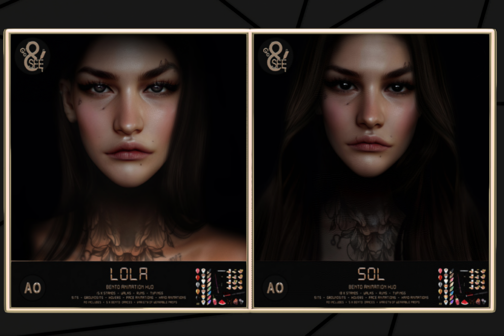 Lola Animations, L$120 each/L$2500 FP | Sol Animations, L$120 each/L$2500 FP