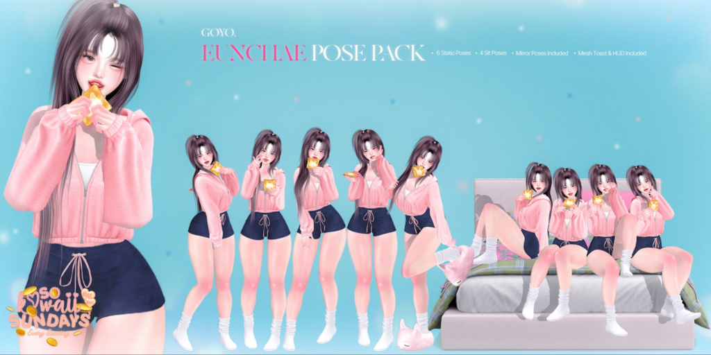 Eunchae Poses &amp; Props	&lt;a href=&quot;http://maps.secondlife.com/secondlife/Dear/19/131/753&quot;&gt;Teleport&lt;/a&gt;
