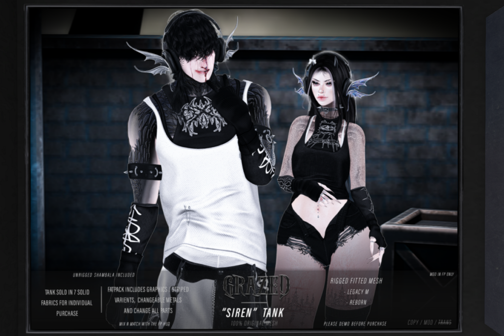 Siren Tank - Legacy M/Reborn, L$299 each/L$1499 FP