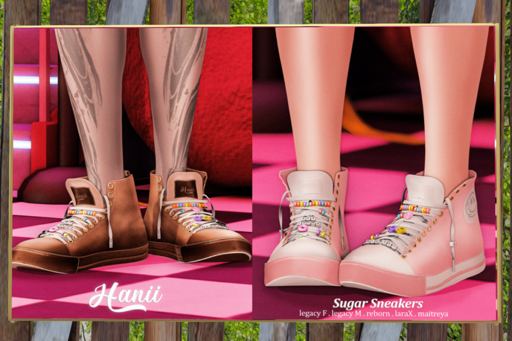 Sugar Sneakers - Legacy F+M/Maitreya/Reborn/+mods, L$299 each/L$999 FP