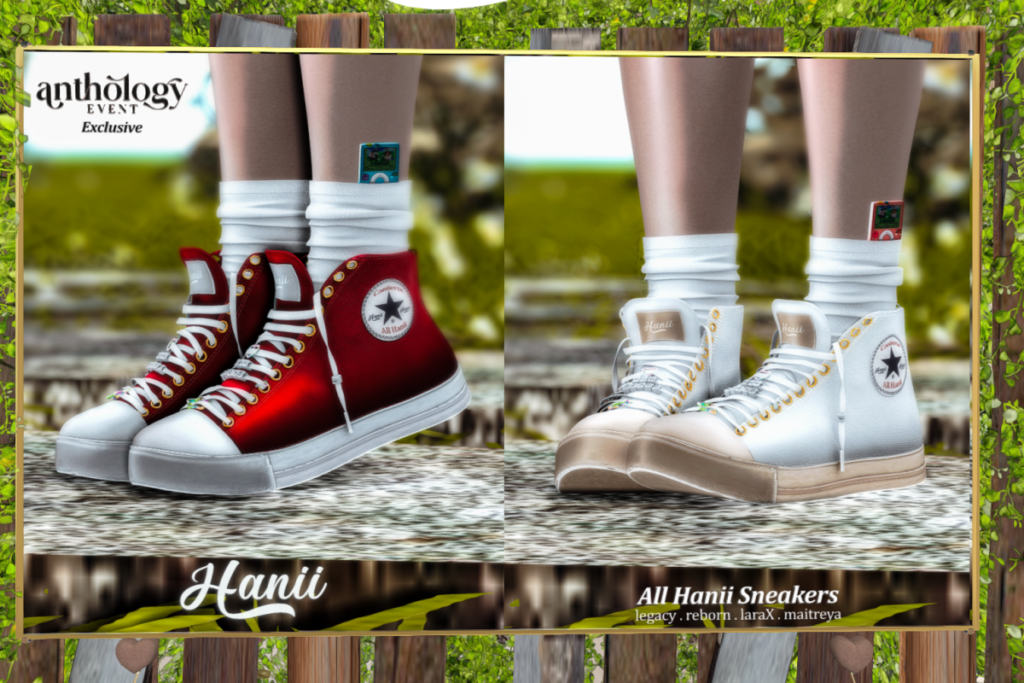 All Hanii Sneakers - Legacy/Maitreya/Reborn/+mods, L$299 each/L$999 FP