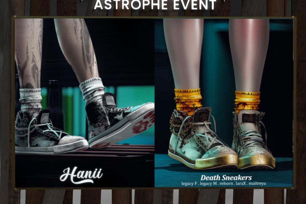 Death Sneakers - Legacy M+F/Maitreya/Reborn/+mods, L$299 each/L$999 FP