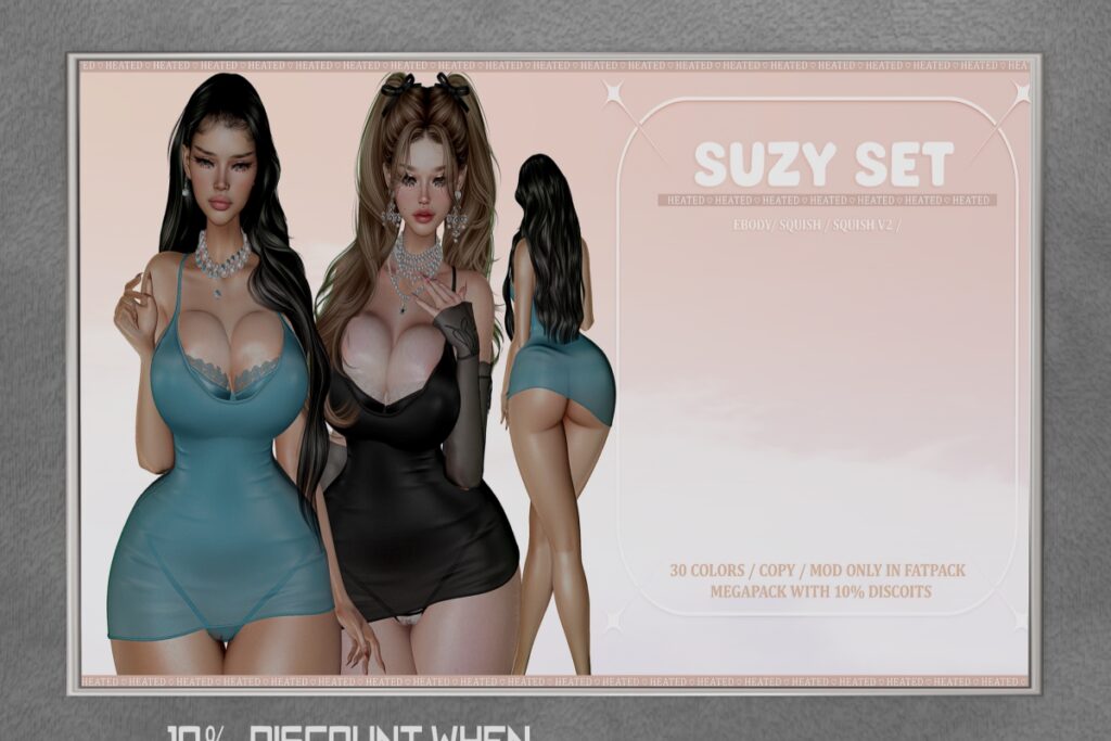Suzy Set - Reborn/+mods, L$250 each/L$1000 FP