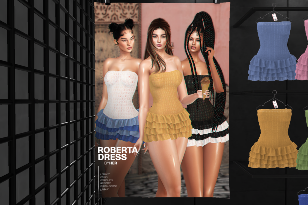 Roberta Dress - Legacy/MaitreyaX/Reborn/+mods, L$199 each/L$1099 FP