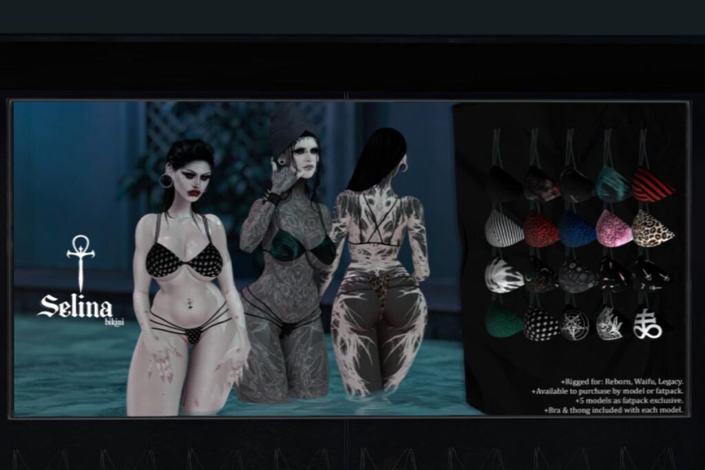 Selina Bikini - Legacy/Reborn/+mods, L$370 each/L$1620 FP