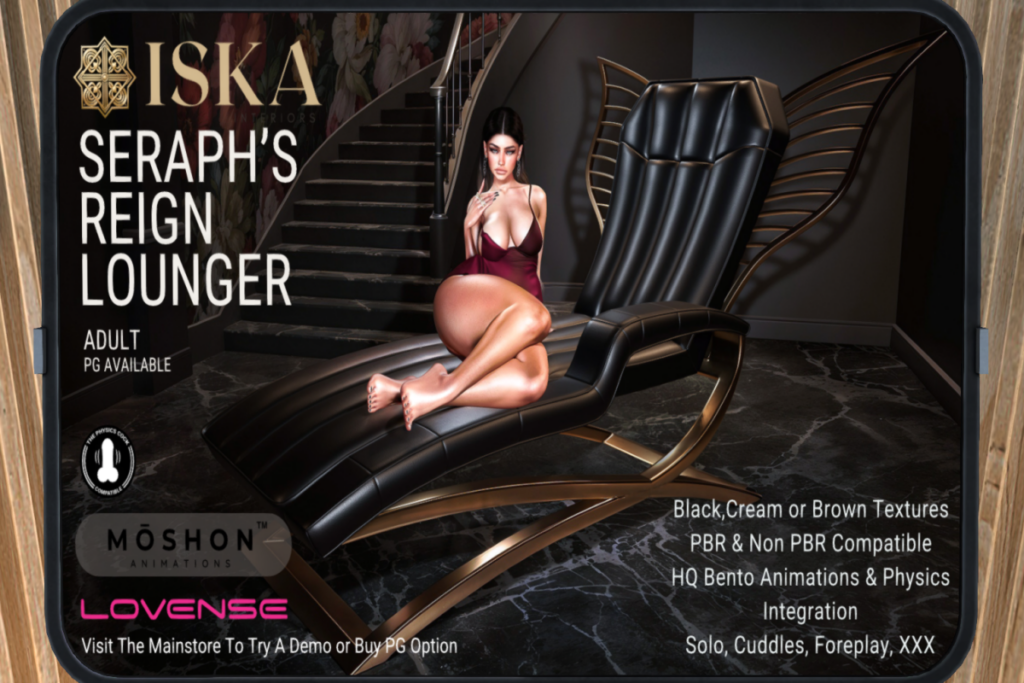 Seraph&#039;s Reign Lounger, L$799 PG/L$1799 Adult