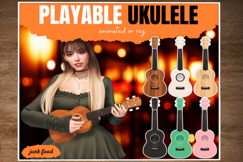Playable Ukulele Holdable and Decor, L$375 each/L$1999 FP