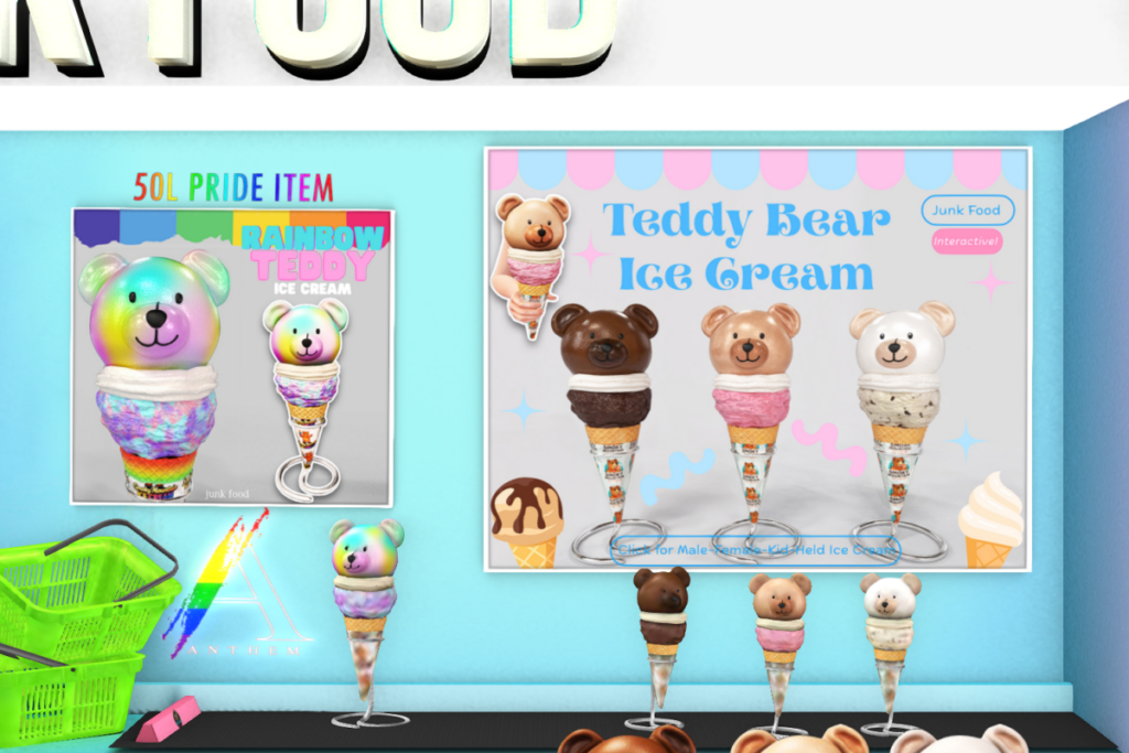 Teddy Bear Ice Cream, L$299 each/L$1000 FP