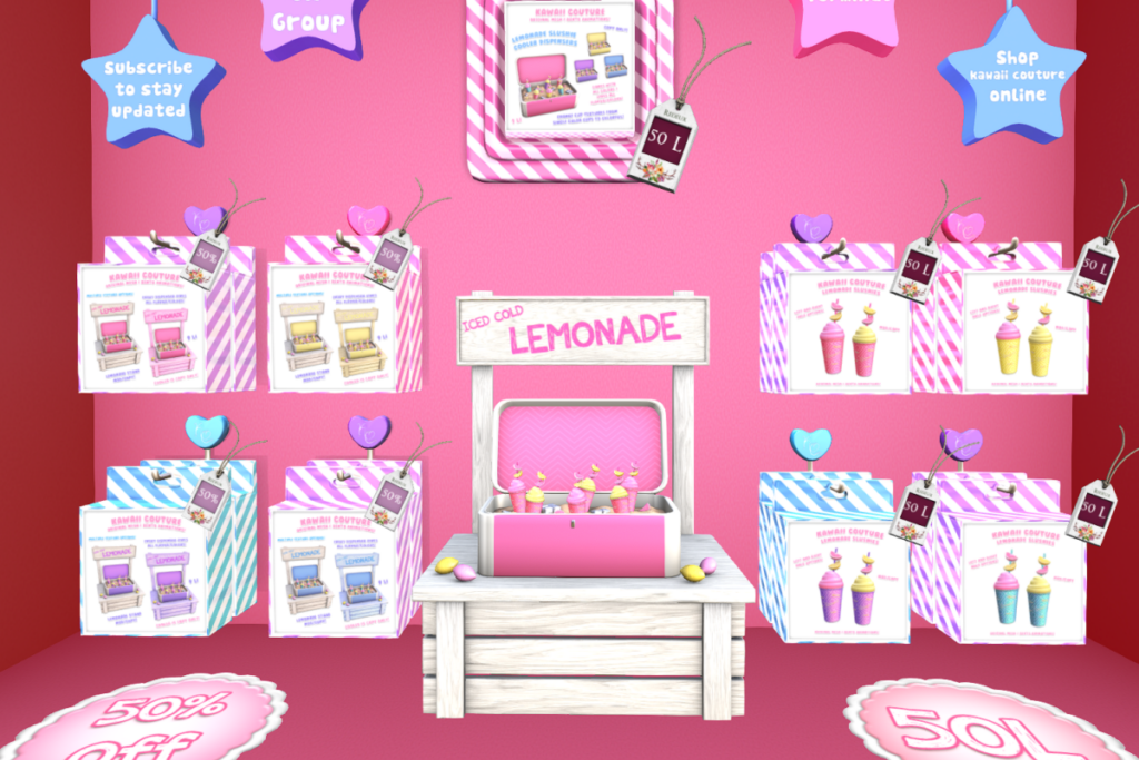 Lemonade Slushie Set, L$50-L$175 each