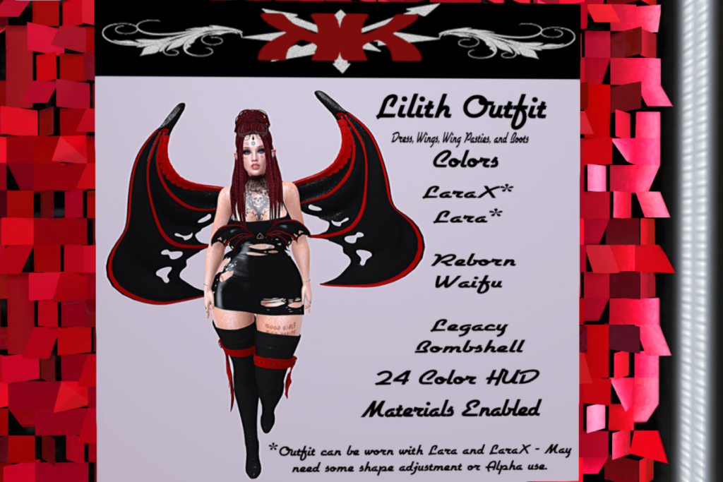 Lilith Outfit - Legacy/Maitreya/Reborn/+mods, L$399
