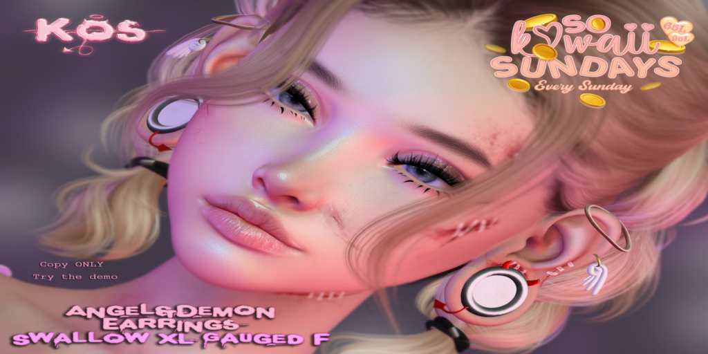 Angel &amp; Demon Earrings - Swallow Gauged XL F	&lt;a href=&quot;http://maps.secondlife.com/secondlife/Lavender/102/174/501&quot;&gt;Teleport&lt;/a&gt;