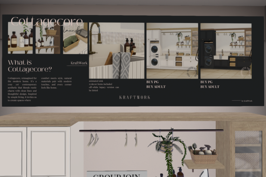Cottagecore Laundry, L$599-L$899 each