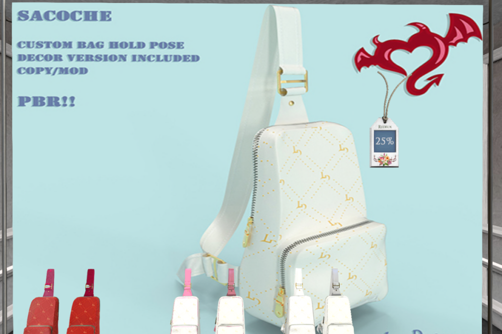 Sacoche Bag Holdable &amp; Decor, L$50-L$375 each